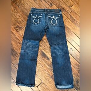 Big Star Miki Jeans Men's 31R Straight Leg Dark Wash Embroidered Pockets